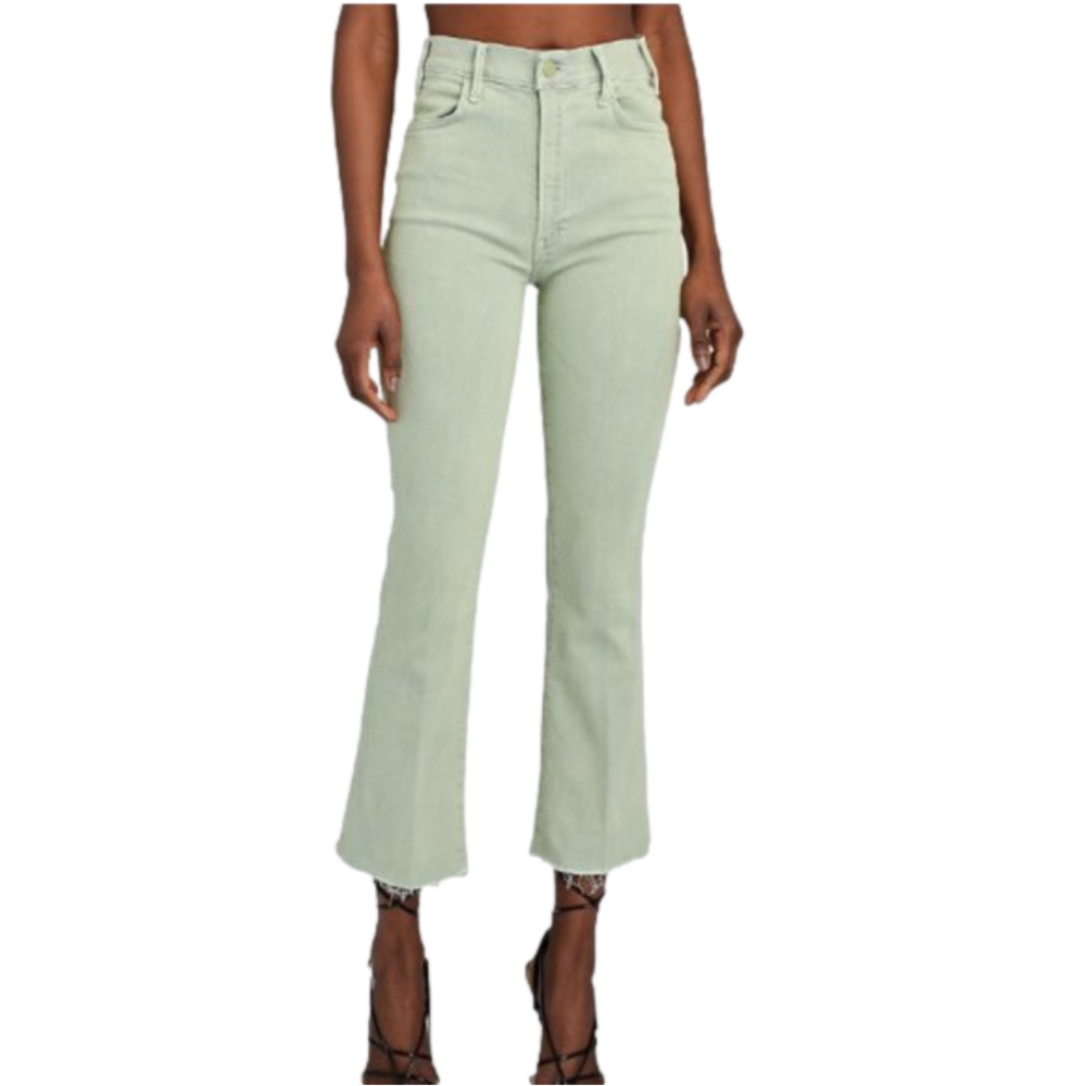 MOTHER Women's The Hustler Ankle Fray Jeans ( Green-Lt ) NWT